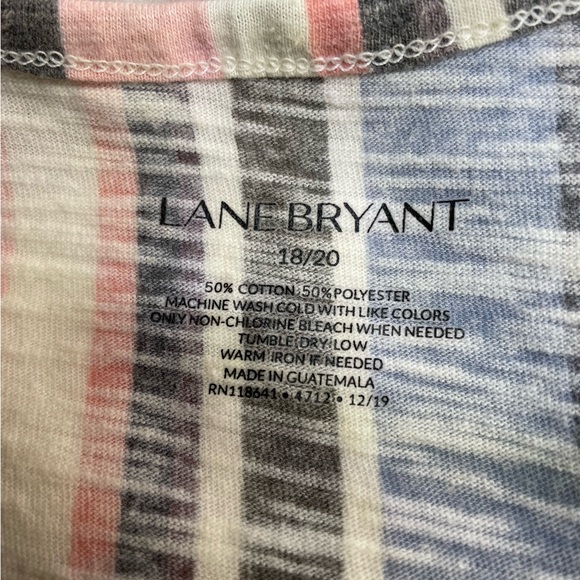Lane Bryant Pink, Gray and Blue V-Neck Short T-Shirt - Picture 3 of 3